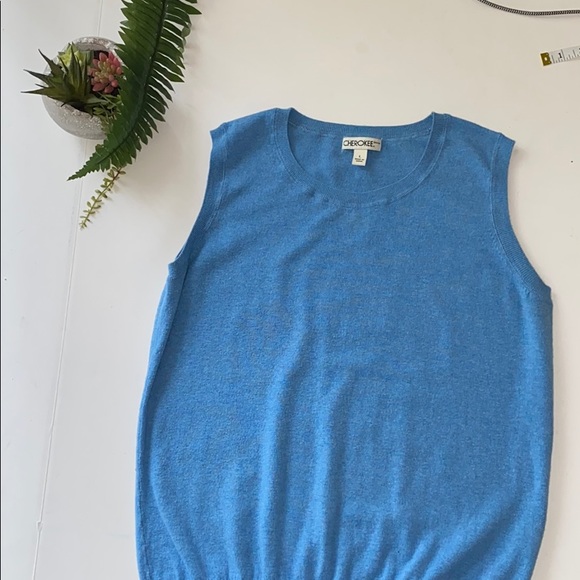 Cherokee woman sleeveless blue sweater vest size L - Picture 4 of 8